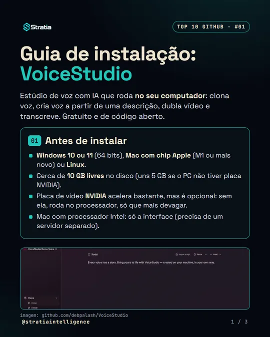 Imagem 1 de 3 do guia de instalação do VoiceStudio